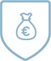 Icon Schutzschild mit Geldsack