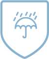 Icon Schutzschild mit Regenschirm