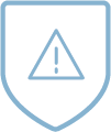 Icon Schutzschuld mit Achtung-Zeichen