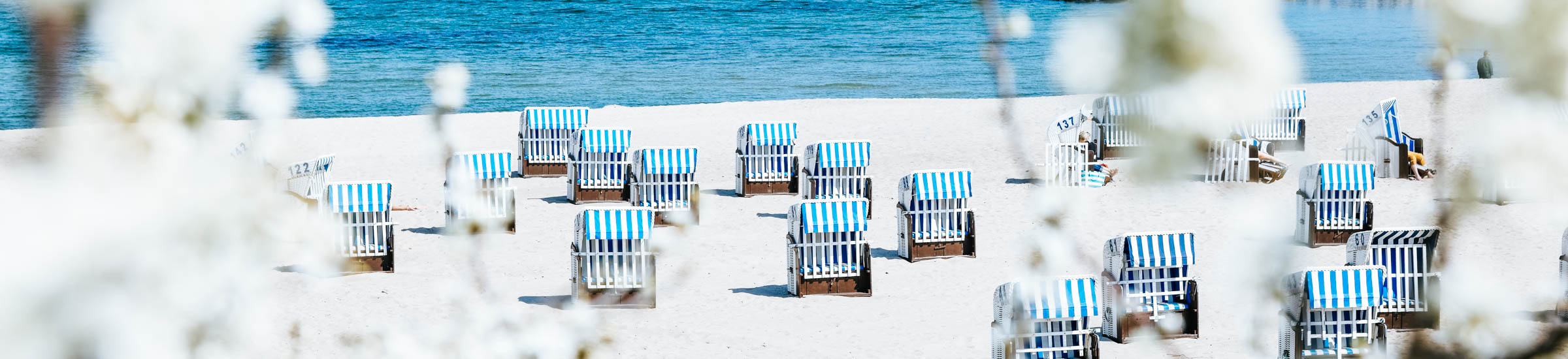 Blick auf den Ostseestrand in Kühlungsborn und mehrere Strandkörbe – Reiseführer Kühlungsborn