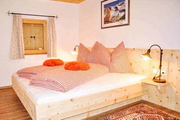 Schlafzimmer der Berghütte Ahornblick