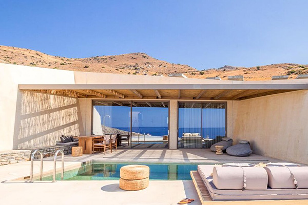 Privatpool auf Terrasse von der Ferienunterkunft Terra 3 im Süden von Kreta