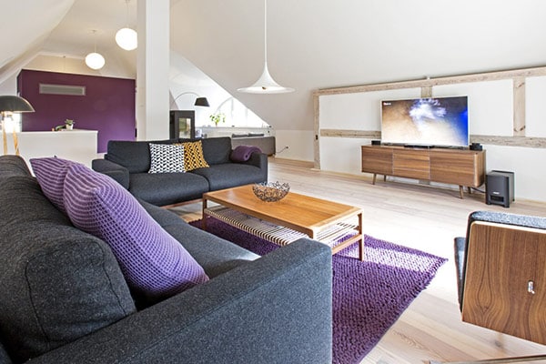 Kuschelecke mit Fernseher im Ferienhaus "Altes Schifferhaus"