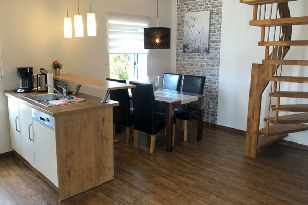 Wohnbereich im Ferienhaus auf dem Müritz-Hof Knust