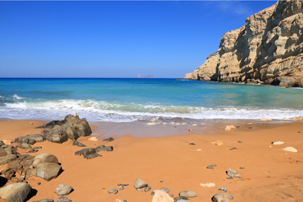 Red Beach bei Matala auf Kreta