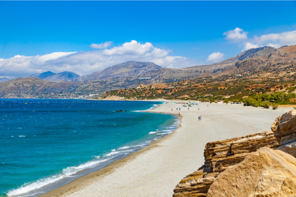 Blick über Triopetra Beach auf Kreta