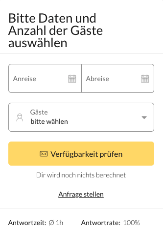 Screenshot der Buchungsmaske bei Traum-Ferienwohnungen